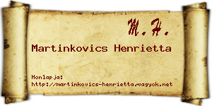 Martinkovics Henrietta névjegykártya