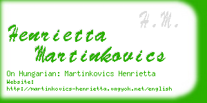 henrietta martinkovics business card